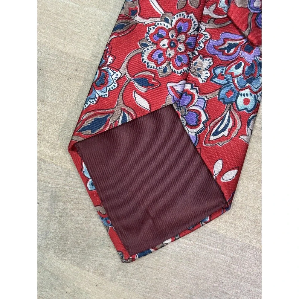Ketch Tie Mens One Size Red Floral‎ Classic Pointed Necktie Pattern Formal